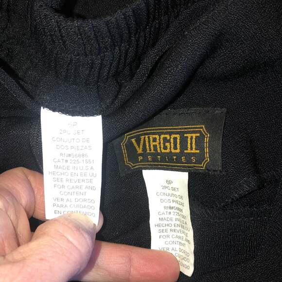 Vintage VIRGO 11 floral embroidered matching top & pants size 6 p - Picture 12 of 12